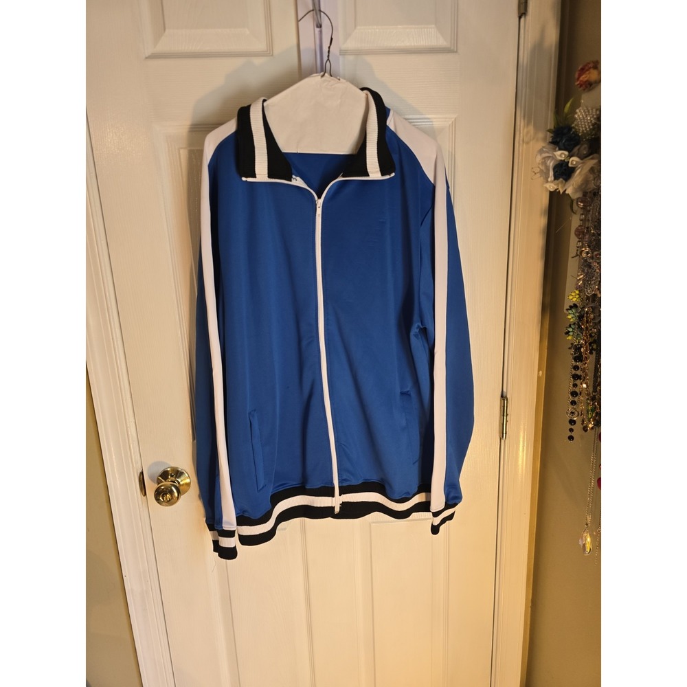 Screenshot Jacket Mens XL Blue Track White Stripe Y2K Rapper Soccer Athleisure